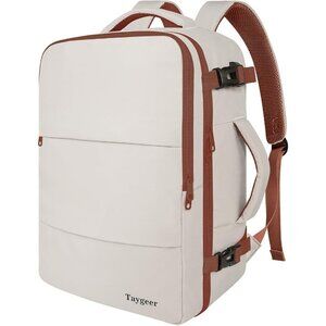 🆕Travel Khaki White Backpack for Women Carry On Laptop Bag USB Port TSA Pouch